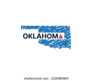 Plantilla de diseño del logotipo de Doodle de Oklahoma Map