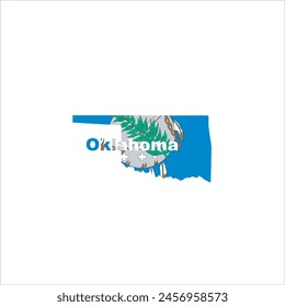 Oklahoma map and flag colors design on white background