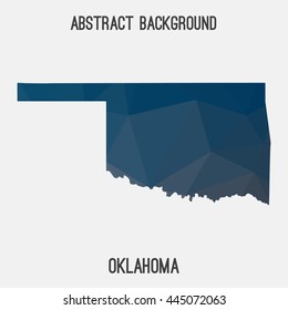 Oklahoma map in geometric polygonal,mosaic style.Abstract tessellation,modern design background. Vector illustration EPS8