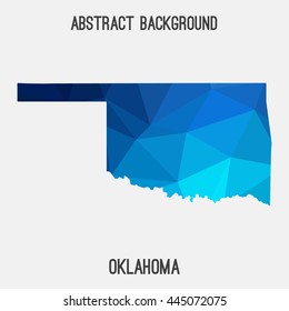 Oklahoma map in geometric polygonal,mosaic style.Abstract tessellation,modern design background. Vector illustration EPS8