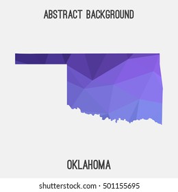 Oklahoma map in geometric polygonal,mosaic style.Abstract tessellation,modern design background,low poly. Vector illustration.