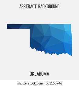 Oklahoma map in geometric polygonal,mosaic style.Abstract tessellation,modern design background,low poly. Vector illustration.