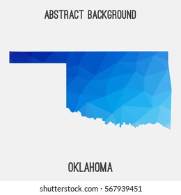 Oklahoma map in geometric polygonal,mosaic style.Abstract tessellation,modern design background. Vector illustration