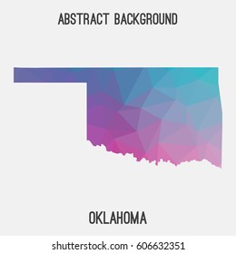 Oklahoma map in geometric polygonal,mosaic style.Abstract tessellation,modern design background,low poly. Vector illustration.