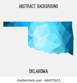 Oklahoma map in geometric polygonal,mosaic style.Abstract tessellation,modern design background,low poly. Vector illustration.