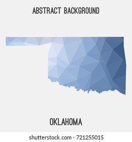 Oklahoma map in geometric polygonal,mosaic style.Abstract tessellation,modern design background,low poly. Vector illustration.