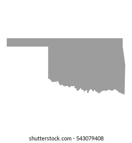 Oklahoma map in gray on a white background