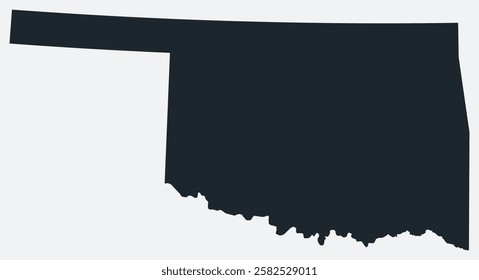 Oklahoma map. Just a simple border map. Shape of the state. Flat blank Oklahoma outline. Vector boundary illustration.