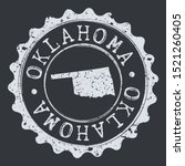 Oklahoma Map Seal. Silhouette Postal Passport Stamp. Round Vector Icon Postmark.