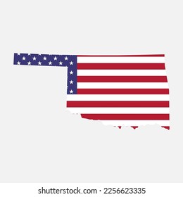 Oklahoma map shape, united states of america. Flat concept icon symbol vector illustration .