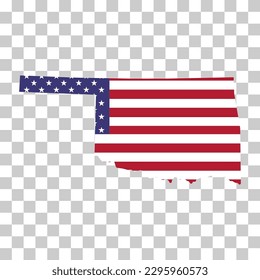 Oklahoma map shape, united states of america. Flat concept icon symbol vector illustration .