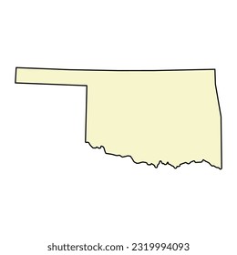 Oklahoma map shape, united states of america. Flat concept icon symbol vector illustration .