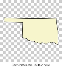 Oklahoma map shape, united states of america. Flat concept icon symbol vector illustration .