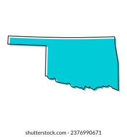 Oklahoma map shape, united states of america. Flat concept icon symbol vector illustration .