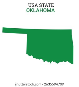 Oklahoma map of USA state. Oklahoma map vector illustration. Oklahoma vector map on white background.