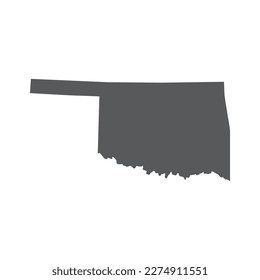 Oklahoma map vector. Map of Oklahoma state silhouette vector
