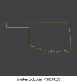 Oklahoma map,outline,stroke,line style