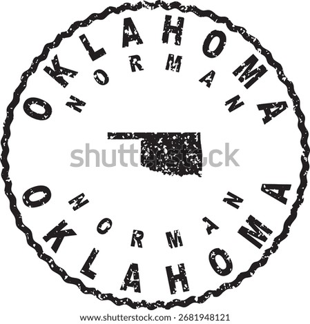 Oklahoma Norman Round Seal Map Design