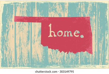 Oklahoma nostalgic rustic vintage state vector sign