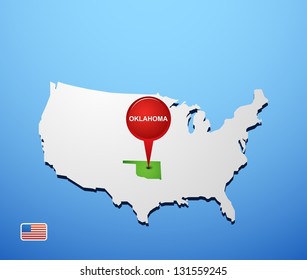 Oklahoma on USA map