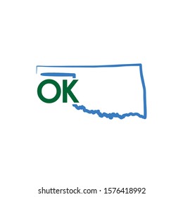 Oklahoma Outline Logo Template 002