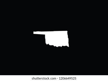 Oklahoma outline map state shape USA America borders