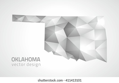 Oklahoma polygonal silver vector map
