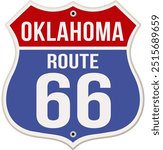 Oklahoma Route 66 vector road sign