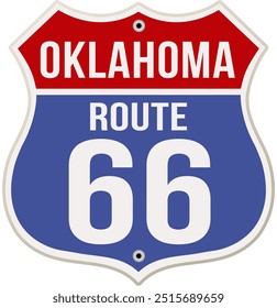 Oklahoma Route 66 vector road sign