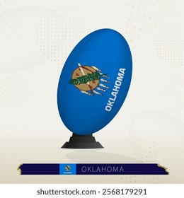 Oklahoma Rugby Ball on Rugby Kicking Tees with Modern Design. Illustration perfect for sports, national pride, and rugby-related projects.