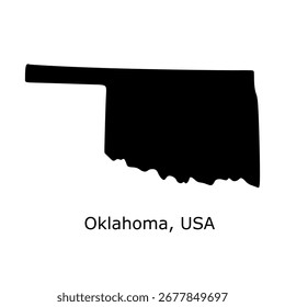 Mapa de la silueta de Oklahoma. Oklahoma USA mapa Vector. Mapa de Oregón sobre fondo blanco
