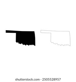 Oklahoma siluetas mapas Vector fondo transparente