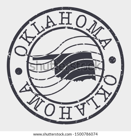 Oklahoma Stamp Postal. Map Silhouette Seal. Passport Round Design. Vector Icon. Design Retro Travel.