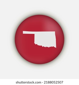Oklahoma state circle map with shadow
