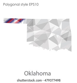 Oklahoma state map in geometric polygonal style.Abstract gems triangle,modern design background. Vector illustration EPS10
