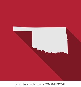 Oklahoma state map with long shadow