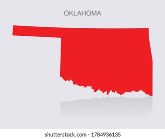 Esbozo de mapa estatal de Oklahoma aislado para infografías y medios de noticias. Rojo republicano para las elecciones políticas en los Estados Unidos de América.