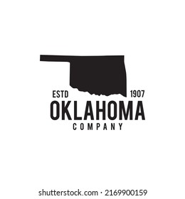 Oklahoma state map outline vector logo design