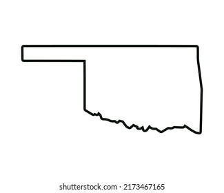 Oklahoma state map. US state map. Oklahoma outline symbol. Vector illustration