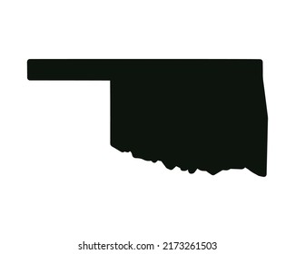 Oklahoma state map. US state map. Oklahoma silhouette symbol. Vector illustration