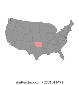 Oklahoma state map. Vector illustration.