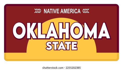 Oklahoma State Native America in red background 