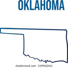 Oklahoma State Outline Blue Gradient Map