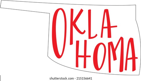 Oklahoma State Outline and Hand-lettering