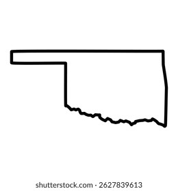 Oklahoma State Outline Vector Map