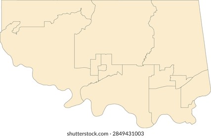 Oklahoma State Sequoyah County vector Census Tract polygon based on Tiger 2020 Census Data