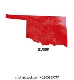 Oklahoma state. United States Of America. Vector illustration. Watercolor texture. 
