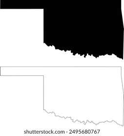 Mapa de la silueta del contorno del Vector estatal de Oklahoma