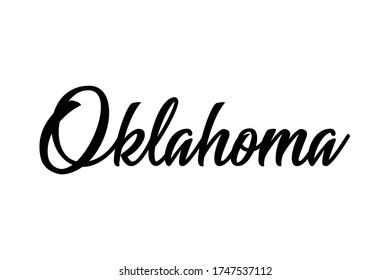 Oklahoma, text design. Vector calligraphy. Typography poster. Usable as background