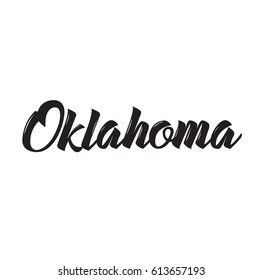 oklahoma, text design. Vector calligraphy. Typography poster. Usable as background.